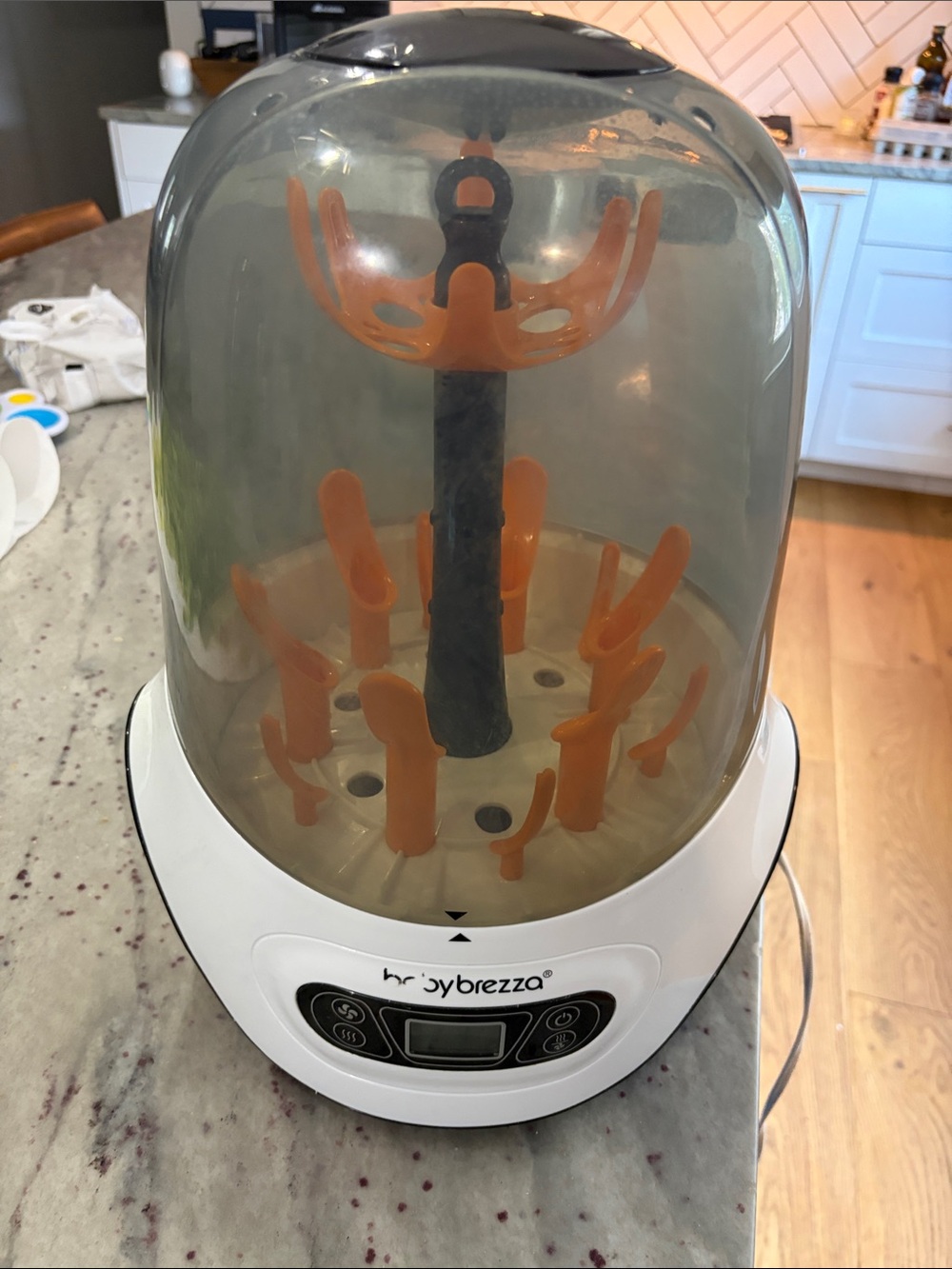 Baby Brezza Bottle Sterilizer - White and Orange